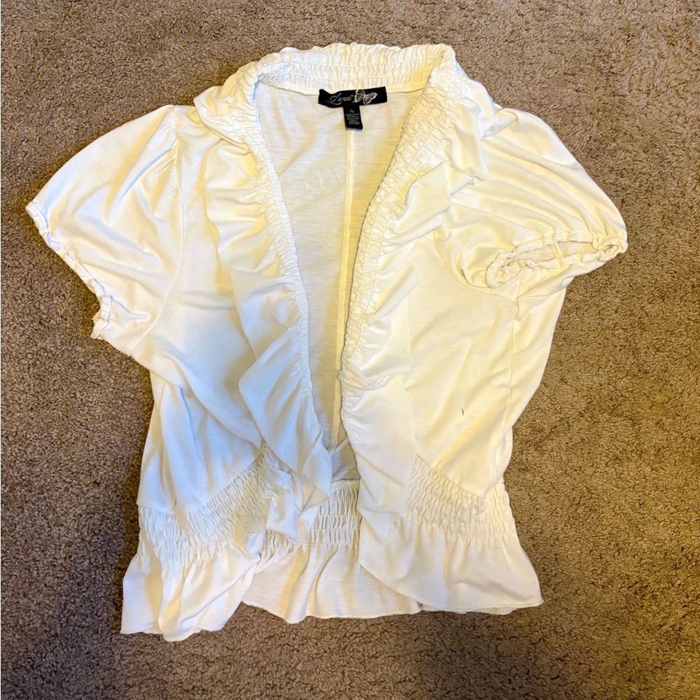 White Ruffled Women's top